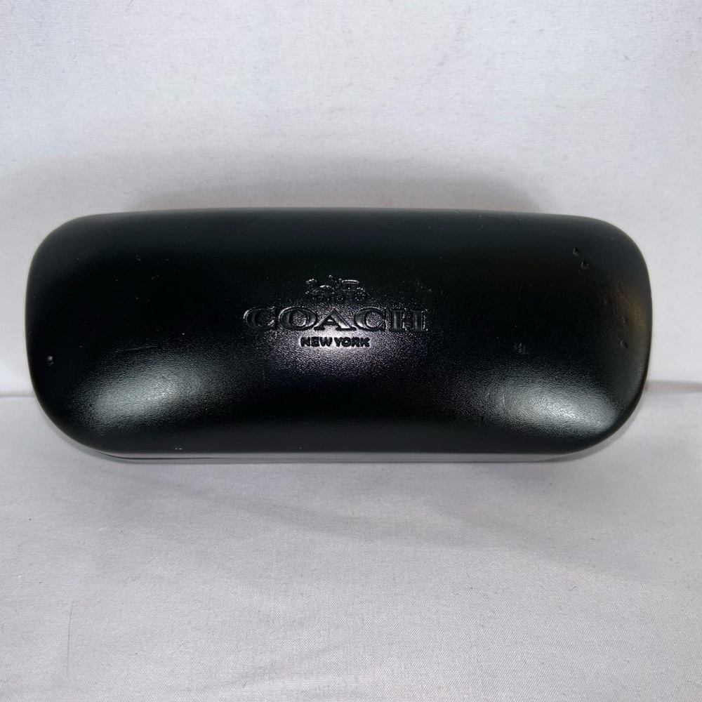 Coach Black Sunglasses Case Large Hard Side Clamshell Glasses Velvet Lining Logo